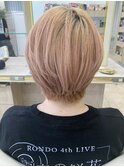 20代30代大人可愛い丸みショートショートボブハイトーンカラー