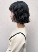切りっぱなしボブパーマゆるふわプードルパーマ顔周りカット