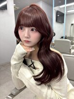 プリアバイポプルス 渋谷(pria by popls)&nbsp;ミディアムレイヤーハッシュカット顔周りレイヤーカット韓国ヘア