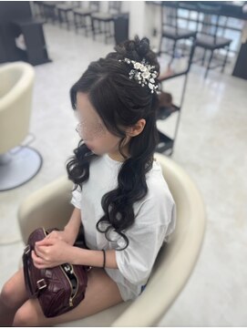 ハーフアップ/お呼ばれヘア/おだんごヘア