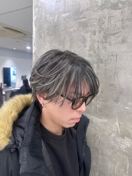 メンズサロン キング 高槻店(Men’s salon K!ng) 韓国マッシュセンターパートツーブロックメンズハイライトウルフ