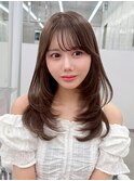 春ふんわり♪ワンカールミディアムレイヤー×まろココアブラウン