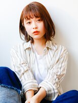 ネイヴィル オモテサンドウ(navile omotesando)&nbsp;☆大人かわいい前髪外ハネボブ×ココアブラウン☆20代30代40代