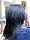髪質改善カラー&縮毛矯正 黒髪 ウルフレイヤーロング