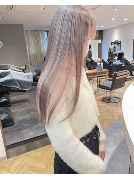 ロンド レア 天神大名店(Lond Le’a) ミルクティーベージュ/ダブルカラー/ケアブリーチ/くびれヘア