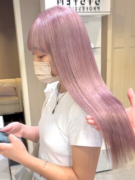 ベレーザ 渋谷(BELEZA) ba1135アッシュピンクパールベージュロブヘアディープパープル