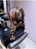 編み下ろしヘアアレンジ