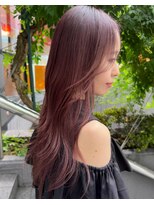 クエントバイアルティナ 大宮店(cuento by artina)&nbsp;秋色ピンクヘアーワインレッド カシスレッド