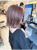 ラベンダーベージュ白髪ぼかしハイライトくびれヘア【横浜】K