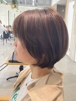 グランデュール 東静岡池田店(GRANDEUR)&nbsp;ミルクティーベージュダブルカラー白髪染めグレージュ40代ボブ