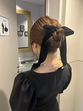 ヴェイン 渋谷(vain) 10代20代30代◎お団子モテ髪リボンアレンジヘア
