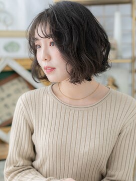 カバーヘア ブリス 川口(COVER HAIR bliss) ■黒髪アッシュブラックふんわりAラインボブ314川口20代30代40代