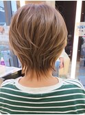イメチェン丸みショートナチュラルボブ30代40代50代田嶋3