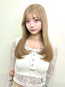 パルス ヨコハマ(PULSE yokohama) レイヤーカット×顔まわりレイヤー×ヘーゼルベージュ