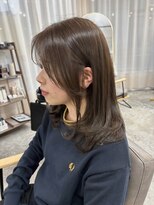 ユニカ 宇都宮(yunica)&nbsp;ミディアムレイヤー/顔周りカット/アッシュベージュ