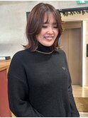 外ハネボブ アッシュブラウン 顔周りカット くびれヘア 20代