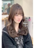 韓国前髪顔周り×ハッシュレイヤー 透明感グレージュカラー