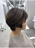 元町ショートカット白髪ぼかし白髪染めハイライト髪質改善ボブ