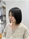 大人ガーリーダークアッシュ似合わせカットミディアムレイヤー