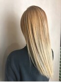 グラデーションカラー マーメイドアッシュ フェザーロング
