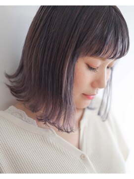 ニコヘアー(niko hair) 切りっ放しボブ×パープルグレージュ