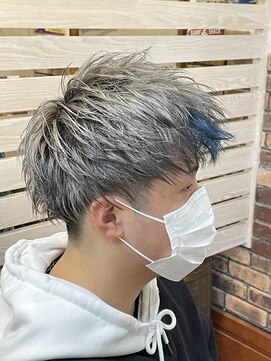 ヴェルゴ(vellgo) シルバー&ポイントブルーカラーヘア