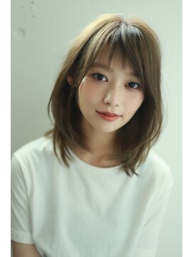 ルーカ 恵比寿(LU-CA) 20代30代40代透け前髪ミディアムレイヤーウルフ【LU-CA恵比寿】