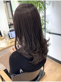 軽さ◎暗髪レイヤーセミロングスタイル
