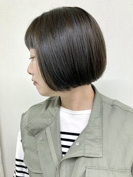 【FOLK】赤みなし透明感ダークグレージュ☆似合わせ内巻きボブ♪