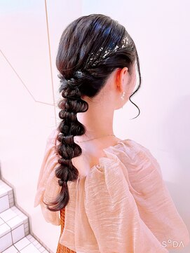 ヘアメイク ジェイエム 編みおろし&金箔