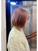 ショートボブ/ベビーピンク/ブリーチ