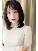 カバーヘア ブリス 戸田公園西口店(COVER HAIR bliss) アッシュブラック前下がりレイヤー姫カット308X戸田公園30代40代