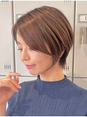 30代40代大人女性/前髪ありショートボブ/ショートヘア/髪質改善