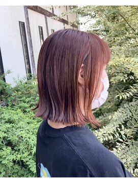 ルプラ ガーデン(le-pla garden) 切りっぱなし#外ハネ#ミディアムボブ#レッドブラウン#豊橋#豊川
