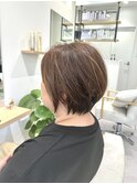 黒髪/ボブルフ/ネビージュ/小顔/ワンレン/髪質改善/前髪