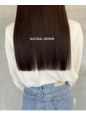 "切りっぱなしロング × natural brown "