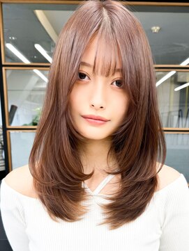 スタートウキョウ 渋谷(STAR TOKYO) ★ゆるやかワンカールレイヤーロング韓国風後れ毛ストレート