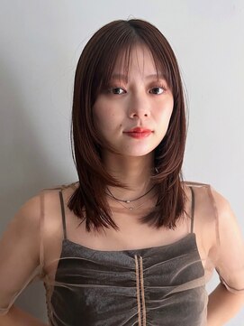 エンス 銀座(Ence) ココアブラウン/ミディアムレイヤー/オリーブグリーン/小顔/銀座