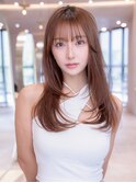 ミディアム髪質改善ストレート顔周りレイヤーカット前髪縮毛矯正