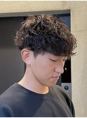 シャドウパーマ　無造作　マッシュ　メンズパーマ