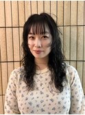 20代30代40代パーマミディアムロングレイヤーカットブリーチなし