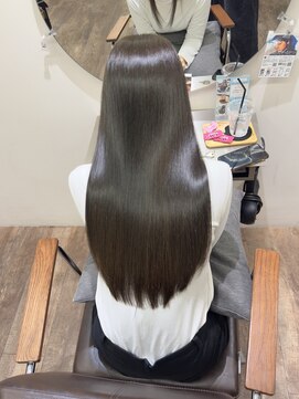 ローヴ 梅田(L'aube) 髪質改善 スーパーロング ワンレングス レイヤー 韓国風巻き