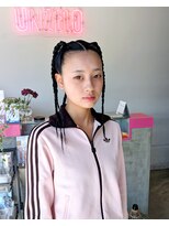 アンゼロ(UNZELO) ンスイベントヘアセット:地毛三つ編みスタイル