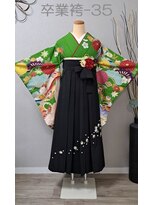 きものサロン すずめ屋&nbsp;レンタル番号　卒業袴-35　鶴　　（袴、帯色変更可）