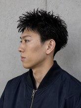 ピンパーマのスパイキーショート[men's］