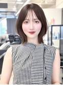 20代30代40代ひし形レイヤーふんわりミディアムブラウンカラー