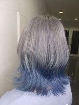 ロージアバイアルティナ(ROSIER by artina) 韓国風×グラデーションカラー×ブルー×シルバー×ウルフボブ
