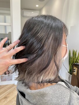 アゲート(agete) インナーカラー×ホワイトグレー