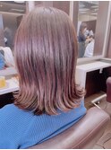 ピンクブラウンカラーヘア