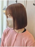 ストレート/ミディアムボブ/モカブラウン